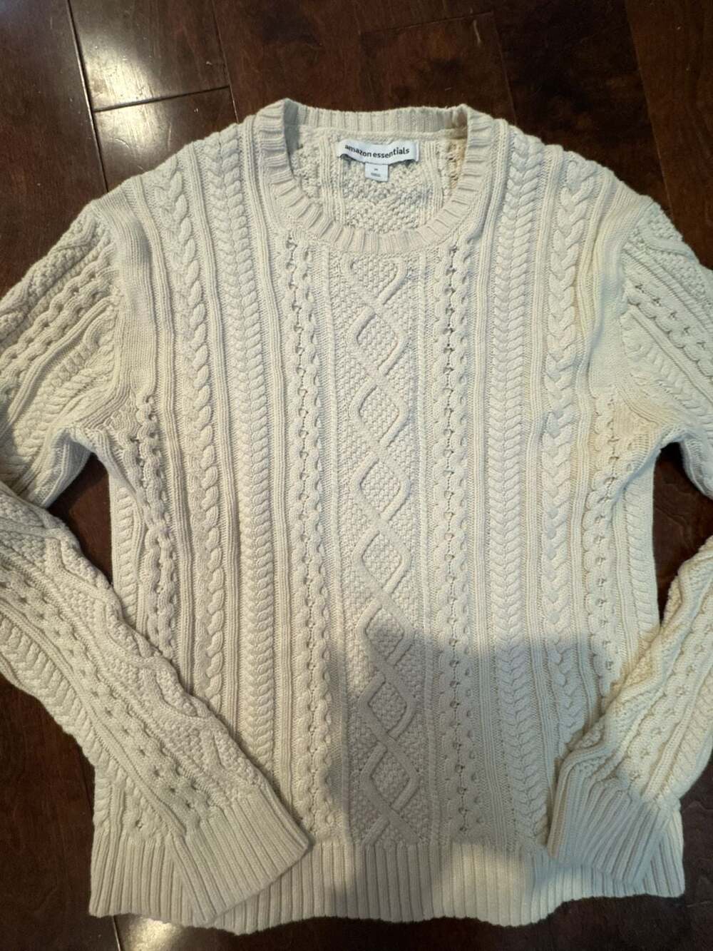 Amazon Essentials Cable Knit Sweater 100% cotton Med